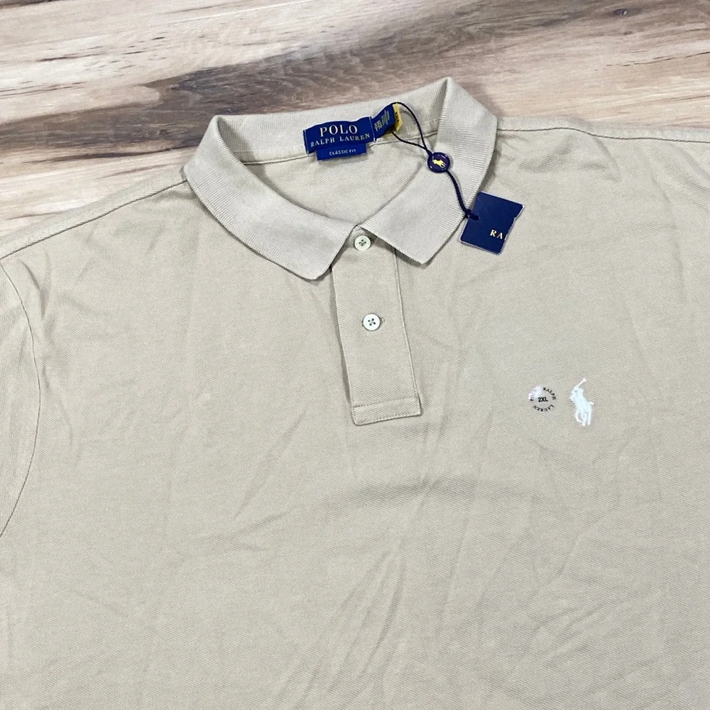 Polo Ralph Lauren Polo Mens XXL Classic Cotton Pique Tan Beige Heritage Casual